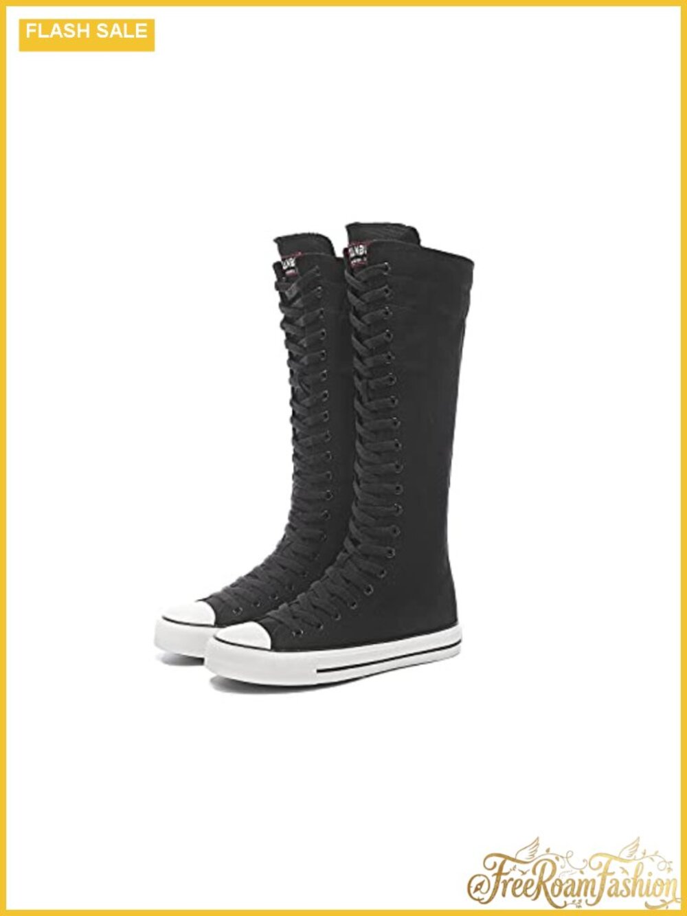 Women's Tall Canvas Lace Up Knee High Sneakers Platform